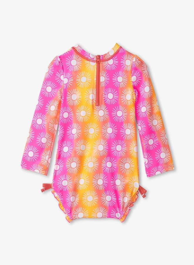 Hatley Baby Girl's Swim One-Piece Rashguard, Sunshine, 18-24 Months - Image 2