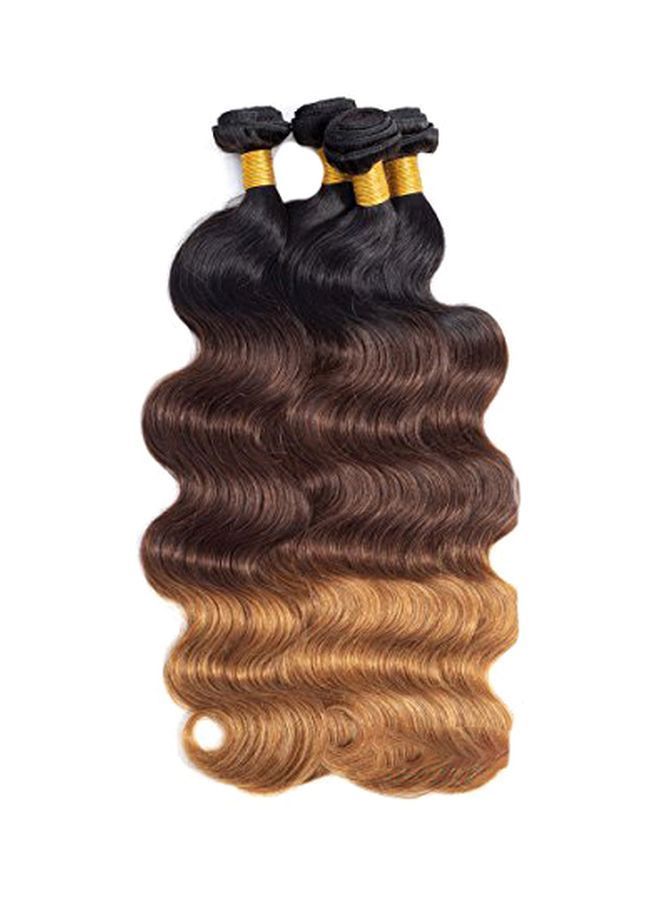 NIBEMINENT 9A 3-Bundle Brazilian Virgin Hair Wigs Black/Brown - Image 1