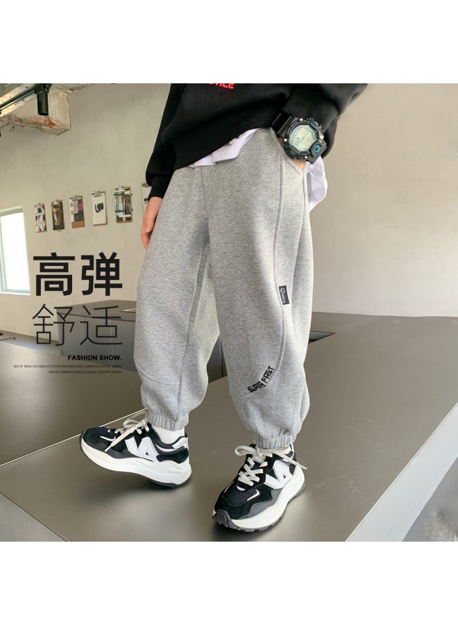 Zuoxi Boys' Sport Pants - Spring/autumn Kids' Trousers, Stylish Sweatpants, Loose Fit With Cuffed Ankles For Big Kids, Girls' Fall Long Pants - Image 2