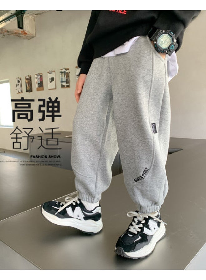 Zuoxi Boys' Sport Pants - Spring/autumn Kids' Trousers, Stylish Sweatpants, Loose Fit With Cuffed Ankles For Big Kids, Girls' Fall Long Pants - Image 1