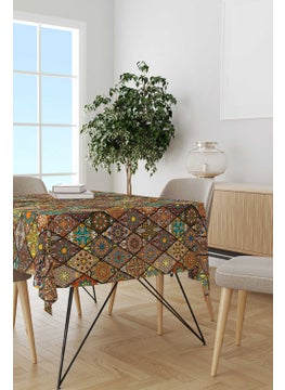 Cango Home Brown Retro Ethnic Patterned Special Design Pillow Table Cloth OTYK003-MS  - Image 2