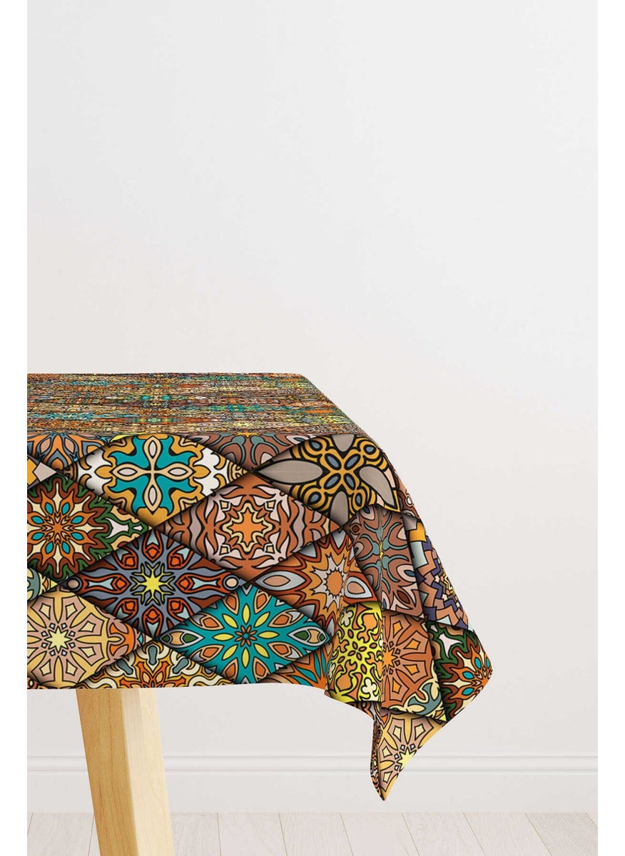 Cango Home - Brown Retro Ethnic Patterned Special Design Pillow Table Cloth OTYK003-MS - Image 1