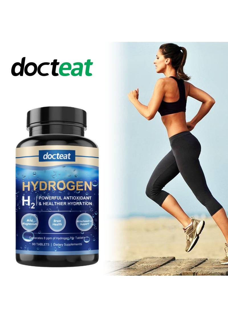Docteat Hydrogen Energy Effervescent Tablets 90 Tablets - 8ppm High-Concentration Hydrogen Water Tablets with Magnesium Formula. Boosts Energy, Provides Antioxidant Benefits, Enhances Focus, and Sustains Daily Vitality. - Image 1