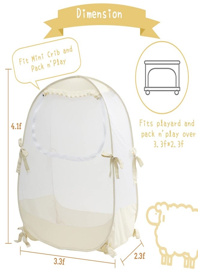 L RUNNZER Pop Up Pack N Play Tent, Baby Net to Keep Toddler in, Mini Crib Canopy for Pack and Play, See Through, Breathable & Portable - Image 2