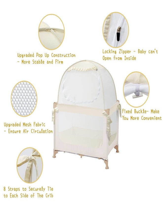 L RUNNZER Pop Up Pack N Play Tent, Baby Net to Keep Toddler in, Mini Crib Canopy for Pack and Play, See Through, Breathable & Portable - Image 4
