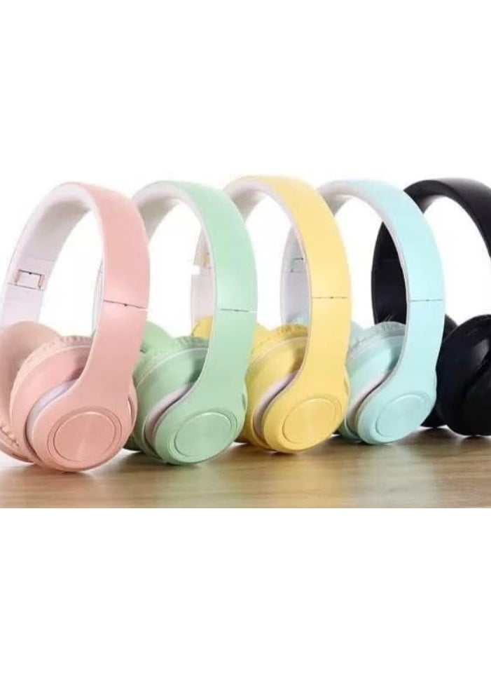 Generic - P68 Bluetooth Gaming Headset Computer Surround Wired and Wireless Noise Cancelling with Built-in Mic for Games - Pure Stereo Sound Supports Memory Card - Boys and Girls - Bluetooth Headphones Support AUX Wire Connection Over-Ear Headphone Compatible with Samsung, Sony, Xiaomi, Realme, Huawei, Oppo, iPhone, Android and iOS Phones - Image 1