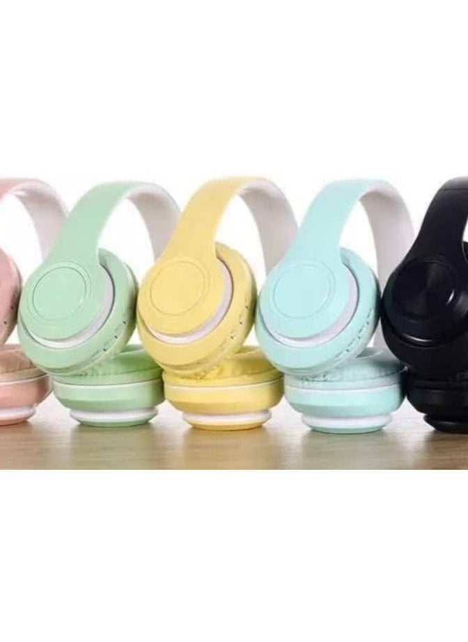 Generic - P68 Bluetooth Gaming Headset Computer Surround Wired and Wireless Noise Cancelling with Built-in Mic for Games - Pure Stereo Sound Supports Memory Card - Boys and Girls - Bluetooth Headphones Support AUX Wire Connection Over-Ear Headphone Compatible with Samsung, Sony, Xiaomi, Realme, Huawei, Oppo, iPhone, Android and iOS Phones - Image 1