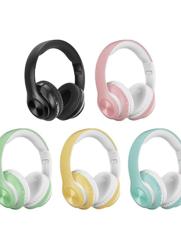Generic - P68 Bluetooth Gaming Headset Computer Surround Wired and Wireless Noise Cancelling with Built-in Mic for Games - Pure Stereo Sound Supports Memory Card - Boys and Girls - Bluetooth Headphones Support AUX Wire Connection Over-Ear Headphone Compatible with Samsung, Sony, Xiaomi, Realme, Huawei, Oppo, iPhone, Android and iOS Phones - Image 1