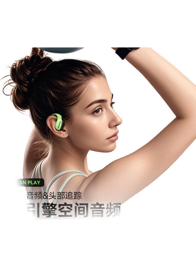 Sansui [New Product | Three Major Upgrades] T19 Bluetooth Headphones, Bone Conduction Concept, Over-Ear Style, Not In-Ear, Open-Style, Wireless, Noise-Cancelling, Sports Headphones, Top Ten Ranking, Xiao Yun He, Green - Image 1