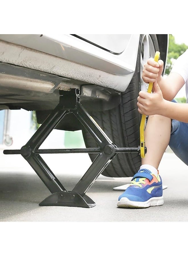 5-Piece Universal Car Jack Kit – 2 Ton (4400 lbs) Portable Scissor Jack with Lug and Ratchet Wrench – Emergency Tire Lift for Cars & SUVs - Image 3