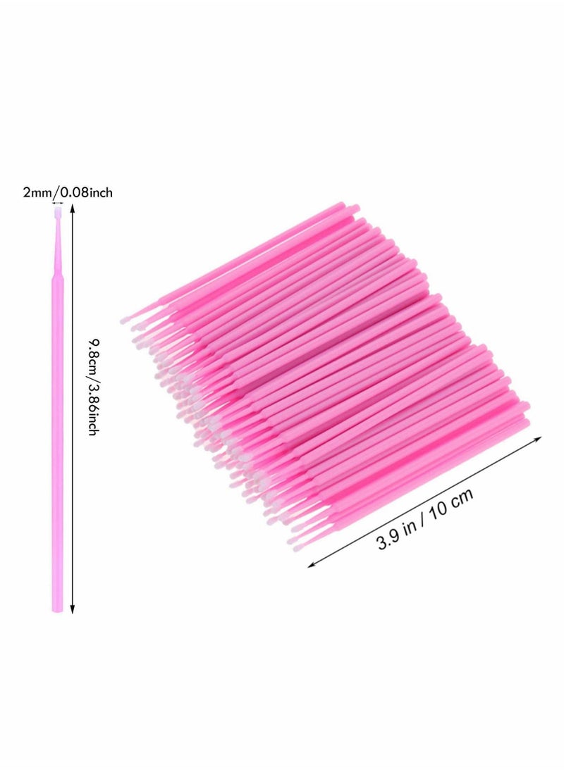 Excefore - Micro Applicators Brushes, Disposable Eyelashes Extensions Micro Brush Swabs Mascara Wands Applicator Grafting Tool for Makeup Eyelash Application, Removal and Clean (Pink, 100PCS) - Image 1