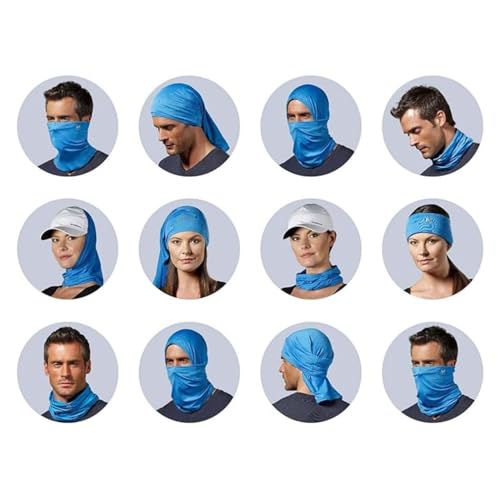 MISSION Cooling Multi-Use Neck Gaiter Face Mask, UPF 50, Breathable Lightweight Fabric, Cools Up to 2 Hours (Blue) - Image 4