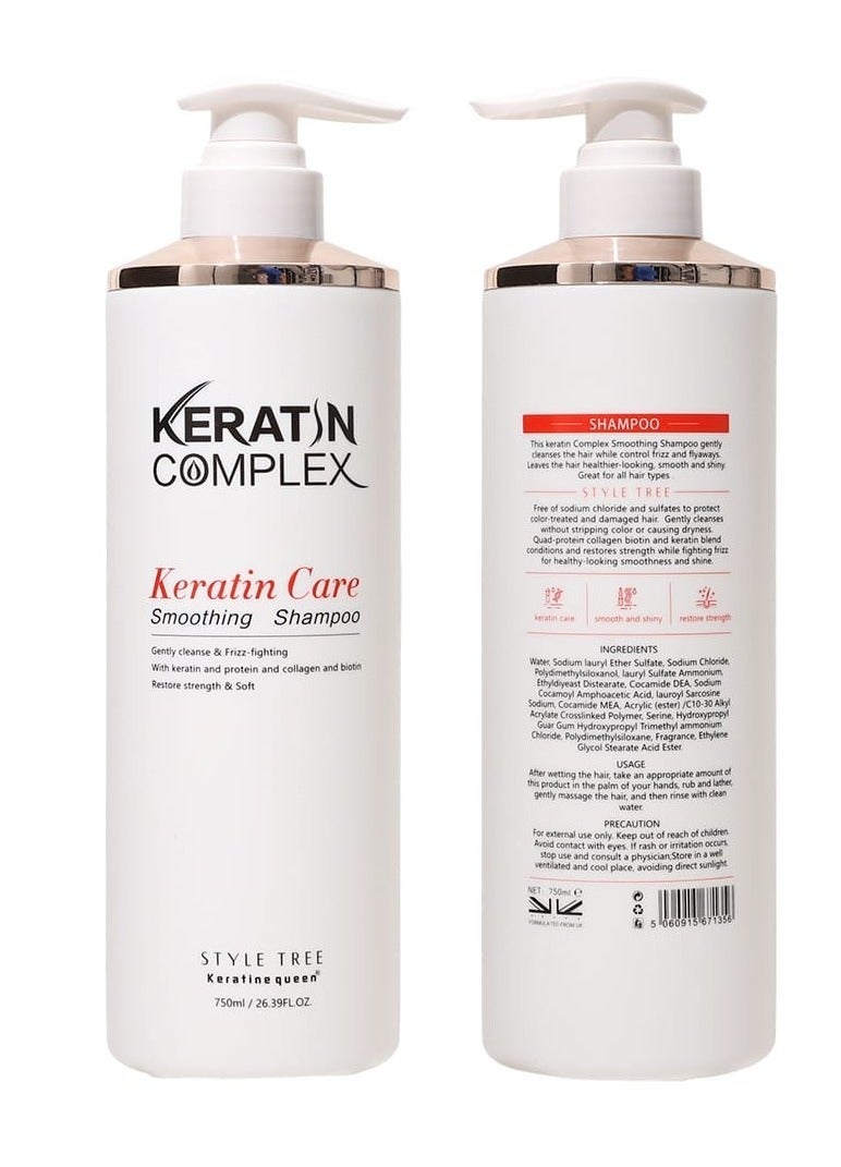 Keratin Complex Hair Care Shampoo, Damaged Hair Repair, Moisturizing Keratin Shampoo for Hair 750ml - Image 1