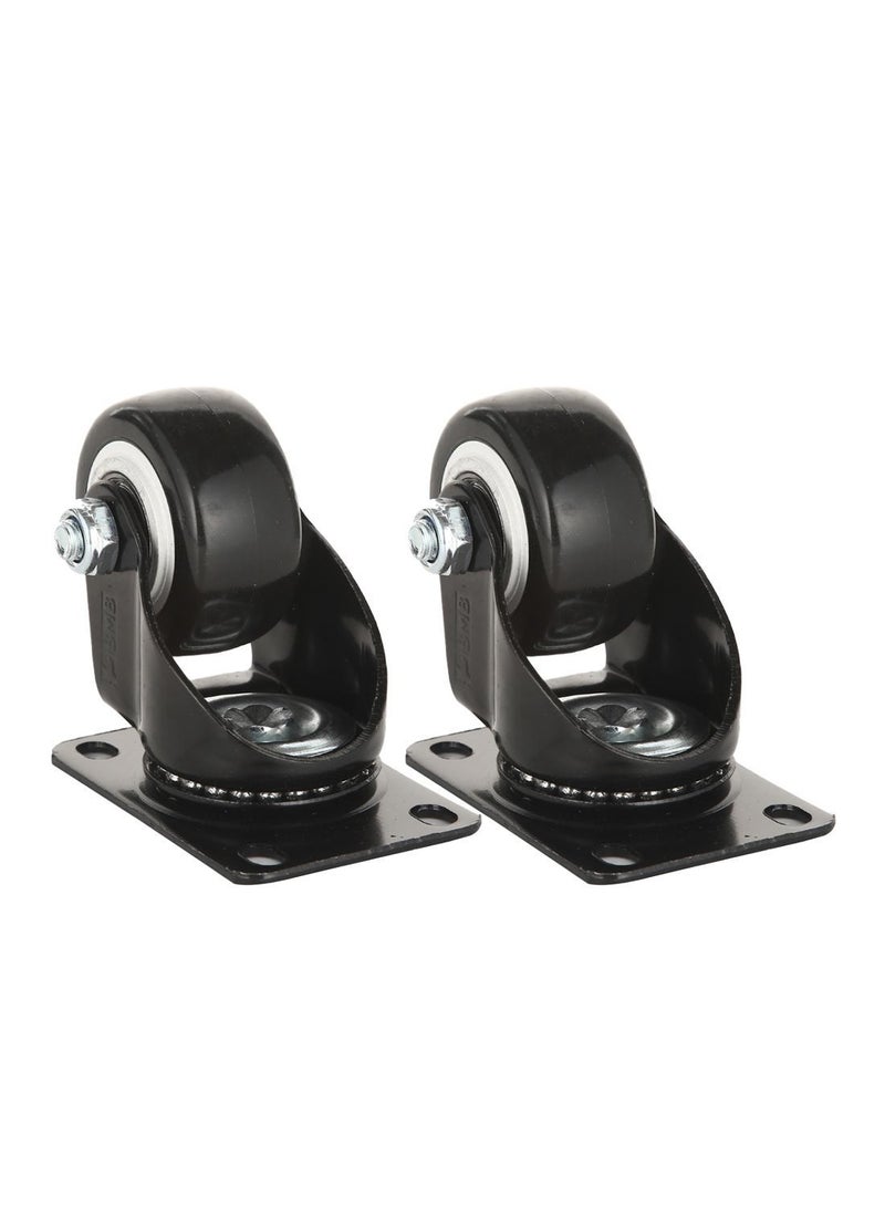 BMB tools 2-Piece 1.5inch Black PVC White Rim Caster - Swivel - Plate - Image 1