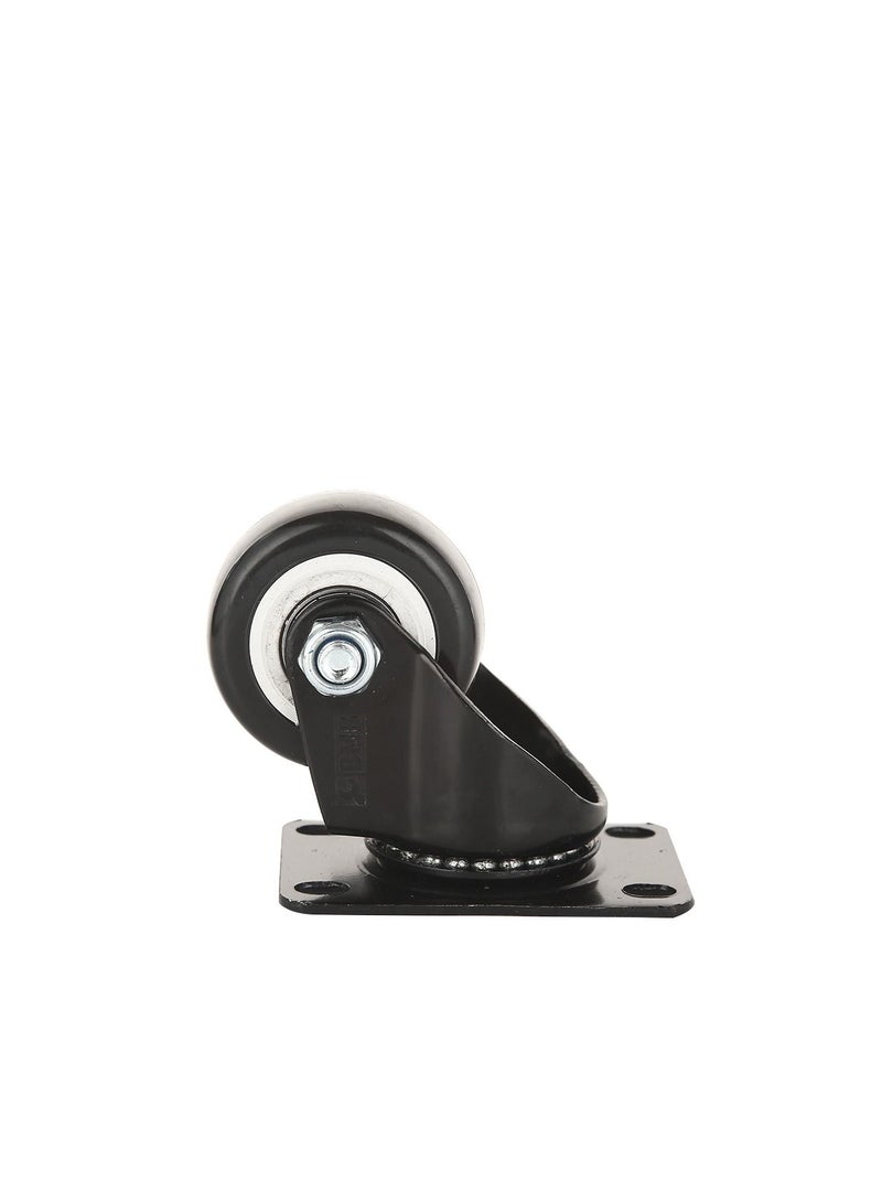 BMB tools 2-Piece 1.5inch Black PVC White Rim Caster - Swivel - Plate - Image 2