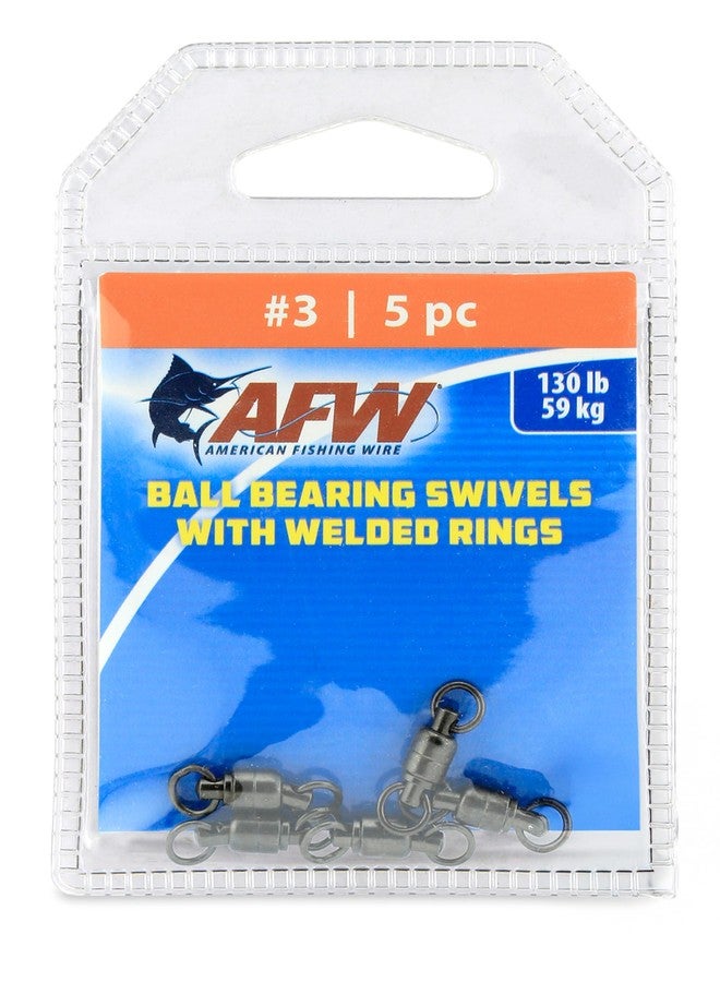 American Fishing Wire Black Ball Bearing Swivels (5 Pieces), Size 3, 130 Pound Test - Image 1