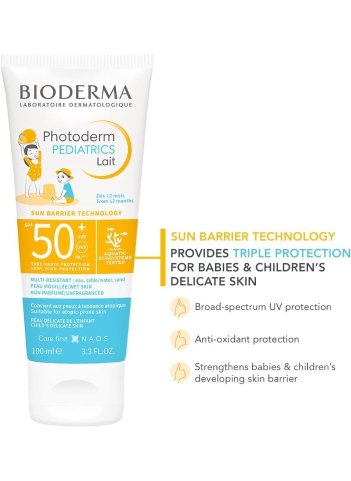 Bioderma Bioderma Photoderm Children's Milk SPF50+ Pediatrics from 12 Months for Atopic Skin 100 ml  - Image 1
