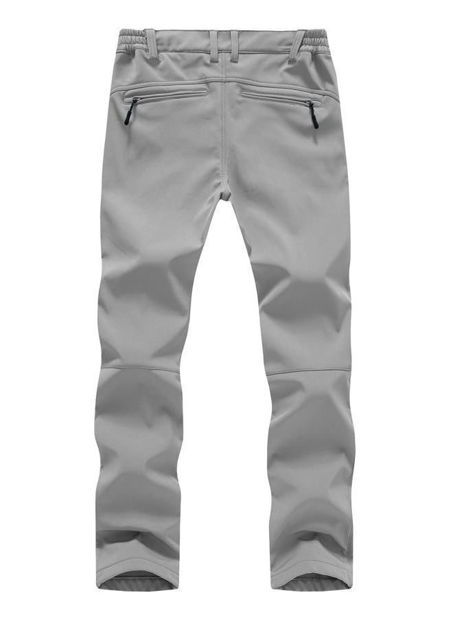 YSENTO Women's Fleece Lined Pants Winter Snow Ski Waterproof Insulated Softshell Hiking Mountain Pants, Light Grey, XXL - Image 3
