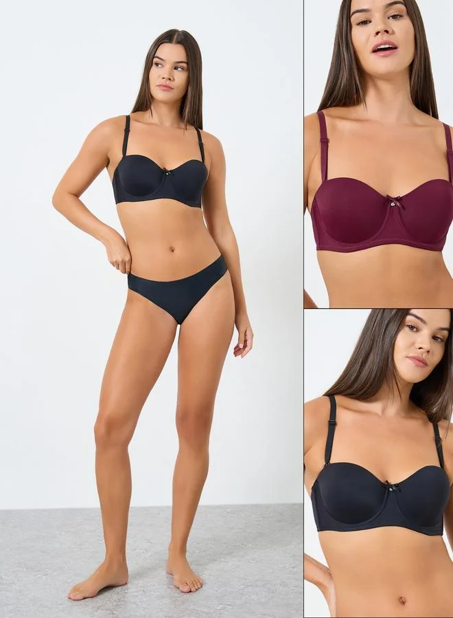 ستايلي طقم 2 حمالة صدر بالكونيت مبطنة بسلك دعم