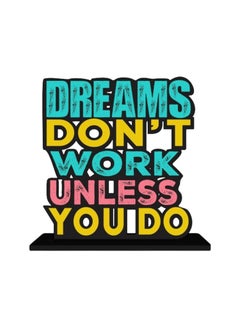Webelkart Webelkart Premium Wooden Dream Don't Work Unless You Do Motivational Quotes Table Decoration for Office Desk | Home Decor Item | Living Room | Modern Art Wood Showpiece Gift Items  - Image 3