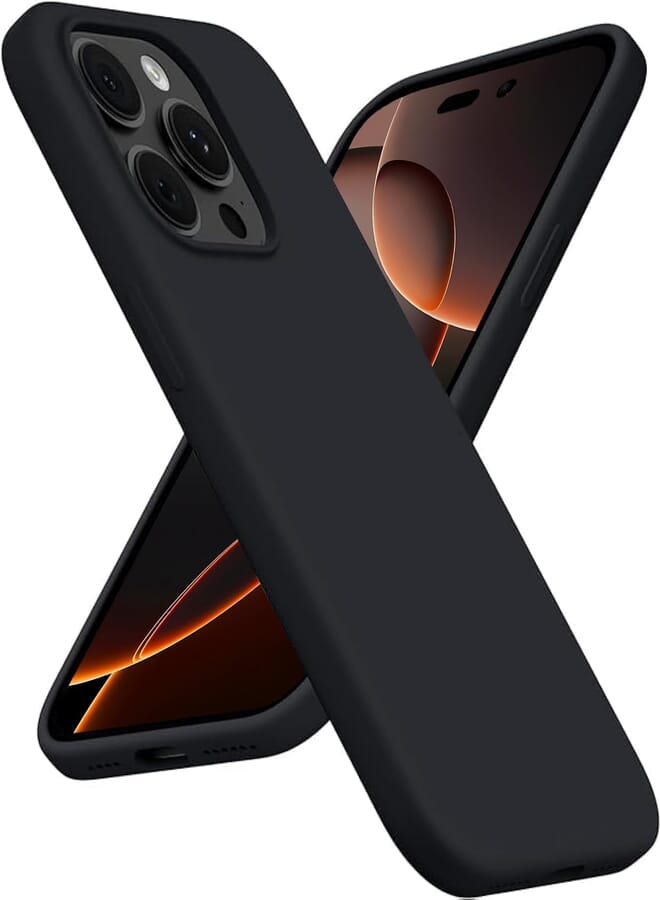 YoYoTech Liquid Silicon iPhone 16 Pro Max Case Slim-Soft Shockproof Protective with Microfiber Lining iPhone 16 Pro Max Silicon Case -Black Titanium