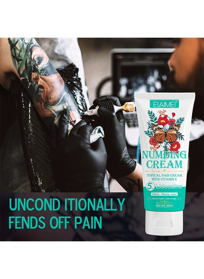 Elaimei Numbing Cream Tattoo, 6-8 Hours Long-Lasting Tattoo Numbing Cream Before Tattoo, Maximum Strength Painless Tattoo Numbing Cream For Large Areas Tattoo And Multiple Places Tattoos 60ML  - Image 5