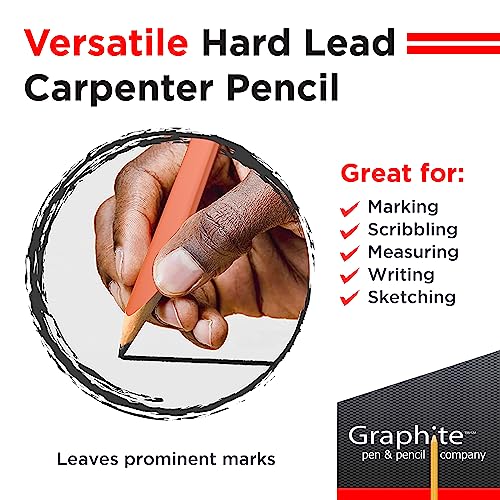 GRAPHITE Hard Lead Carpenter Pencils Bulk - (72) Pieces Lumber Wooden Pencil #2 (HB) - Neon Orange - Image 4