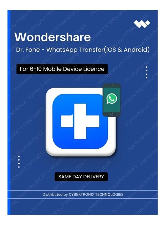 WonderShare Dr.Fone- WhatsApp Transfer (iOS& Android) | 6-10 Mobile Device | Digital License | Same Day Delivery