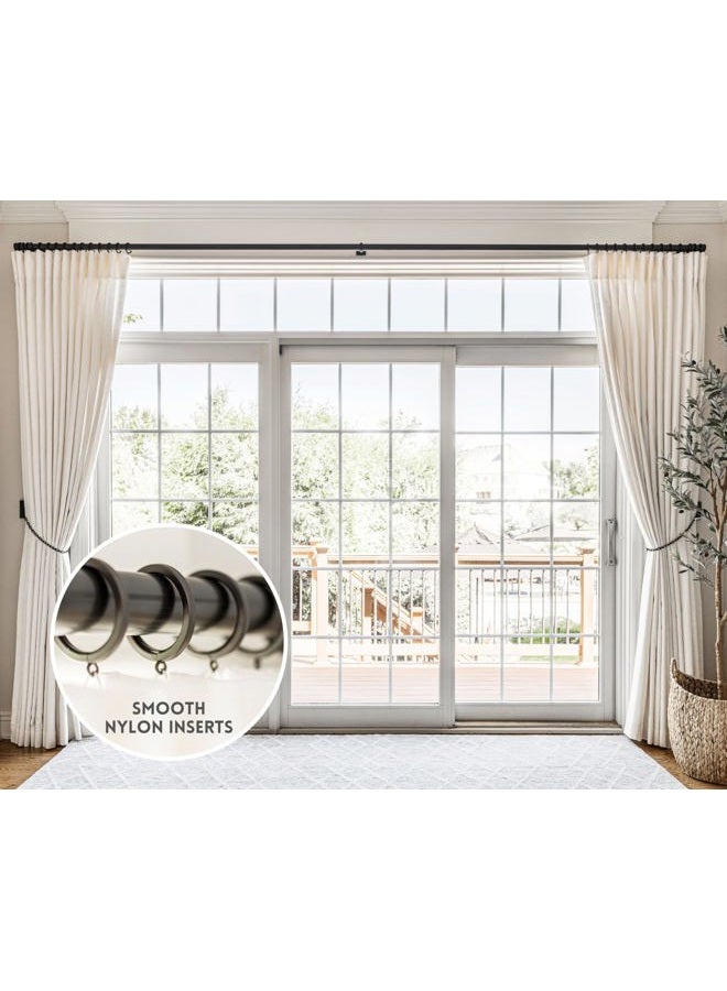 BlastHome® Luxury Curtain Rings - Premium Metal with Quiet, Smooth Nylon Inserts - Pinhooks and Clips Included - 1 1/2" Inside Diameter - 9 Rings for One Standard Curtain - Brushed Dark Brown - Image 2