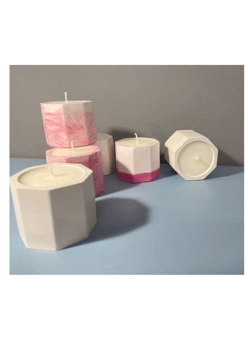 Candle concrete pots /lavender scanted candles /3 pieces