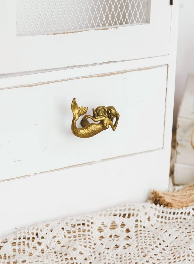SOFFEE DESIGN Set of 2 Vintage Gold Mermaid Cabinet Knobs for Drawer, Ocean Beach Theme Aged Treatment Antique Door Knobs with Mounting Screws for Cupboard, Kitchen Furniture - Image 4
