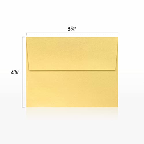 LUXPaper A2 Invitation Envelopes | Peel & Press | 4 3/8" x 5 3/4" | Gold Metallic | 80lb. Text | 50 Qty - Image 3