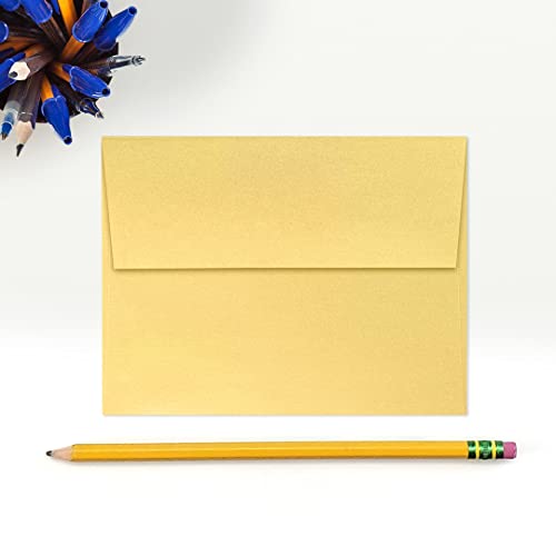 LUXPaper A2 Invitation Envelopes | Peel & Press | 4 3/8" x 5 3/4" | Gold Metallic | 80lb. Text | 50 Qty - Image 4