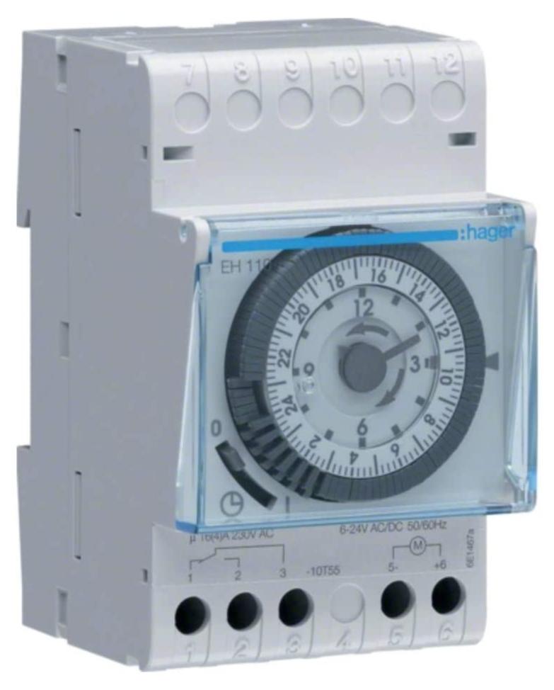 هاجر مؤقت ميكانيكي من هاجر 24 ساعة مفتاح مؤقت للسكك الحديدية قابل للبرمجة يوميًا EH110 230V 16A - فرنسا - Image 1