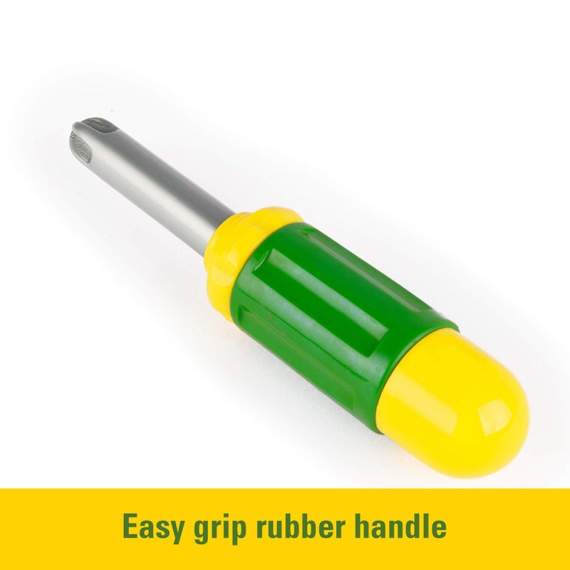 TOMY John Deere Deluxe Talking Toolbelt - 7-Piece Kids Tool Set - Interactive Construction Toys - Interactive Toddler Tools Playset - Green - 7 Count - Preschool Toys Ages 2 Years and Up - Image 5