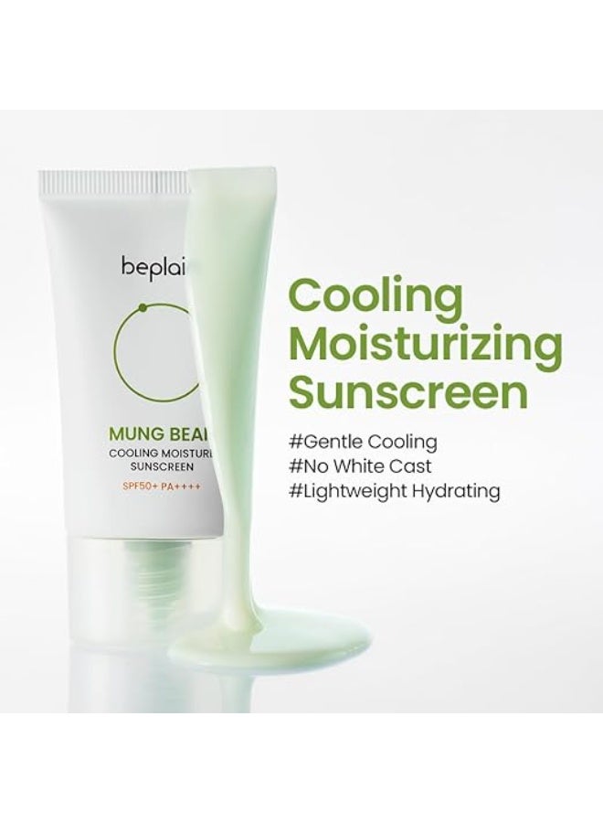 beplain Mung Bean Cooling Moisturizing Sunscreen SPF 50 | Lightweight Moisturizing, No White Cast | Gentle for Sensitive Skin | Korean Skincare (1.69 fl oz / 50 ml) - Image 2