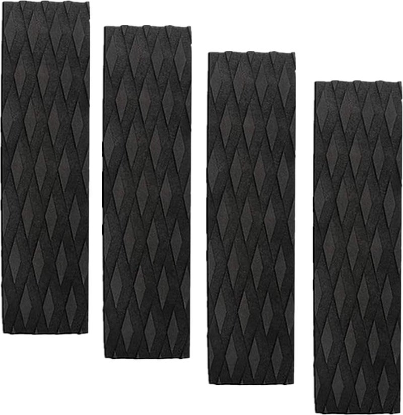 Nonebranded Surfboard Traction Pads, 4Pieces Black Surfing Front Traction Anti-Slip Pad for Surfboards, Skimboards, Shortboards, Longboards and Kayak - Image 1