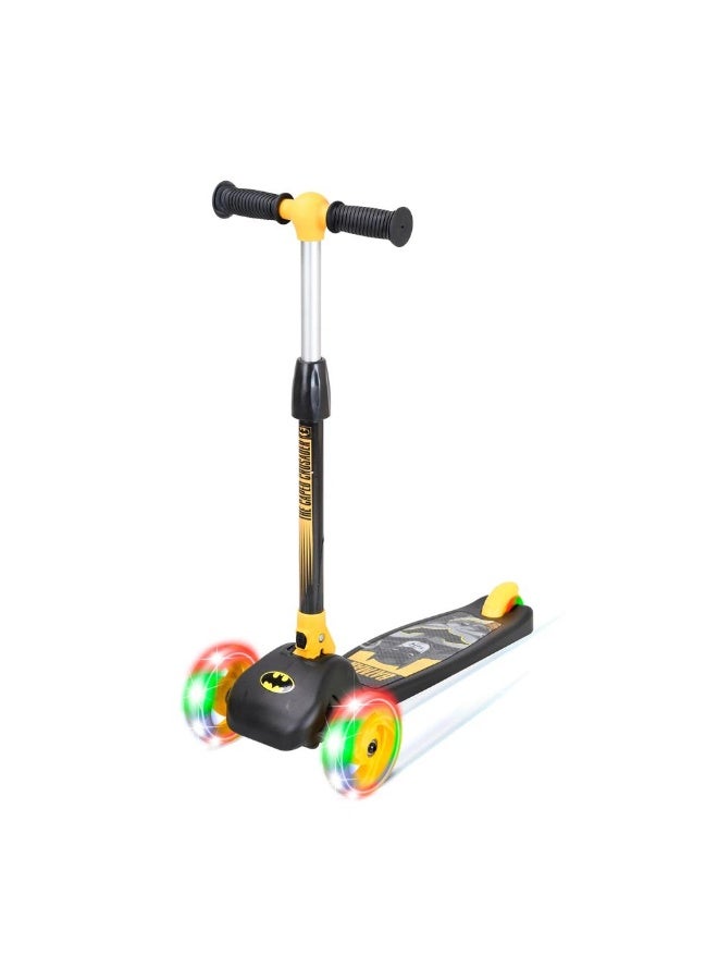 Spartan سكوتر سبارتان DC باتمان ثلاثي العجلات القابل للطي مع إضاءة LED (56 × 22 × 67 سم، أسود/أصفر) - Image 1