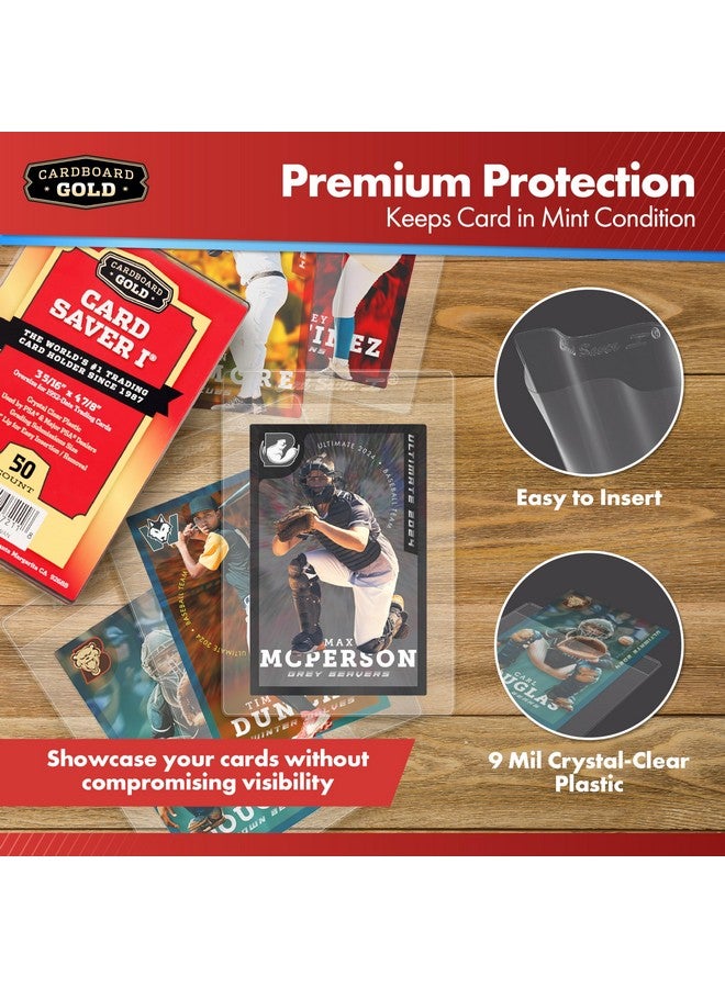 Cardboard Gold Cardboard Gold Card Saver 1 - 50 Count - Semi Rigid Card Holder, Trading Card Protectors - PSA-Approved Cardsaver for Baseball, Trading, Sports Cards - Card Sleeves, Binder, & Storage Box Compatible  - Image 4