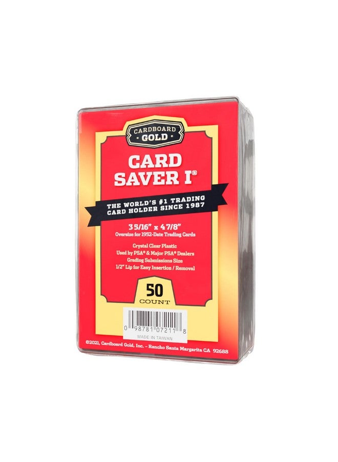 Cardboard Gold Cardboard Gold Card Saver 1 - 50 Count - Semi Rigid Card Holder, Trading Card Protectors - PSA-Approved Cardsaver for Baseball, Trading, Sports Cards - Card Sleeves, Binder, & Storage Box Compatible  - Image 1