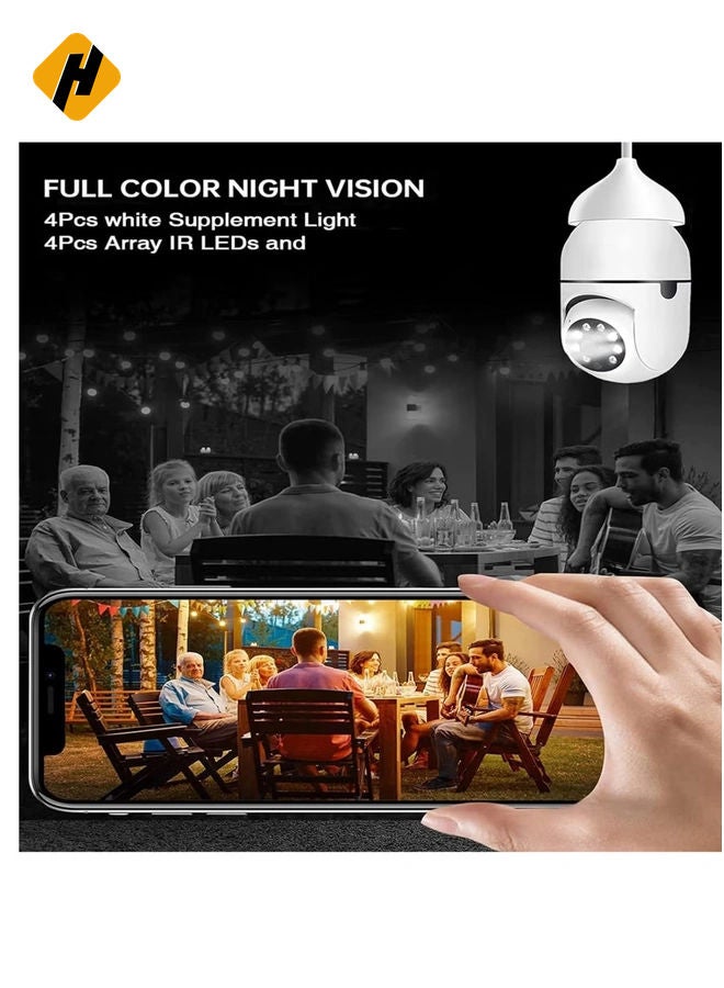 HuHa WiFi Light Bulb Camera 360 Degree Wireless Outdoor Security Camera Home Surveillance Cam with 1080P Color Night Vision Human Motion Detection(4-PCS)  - Image 4