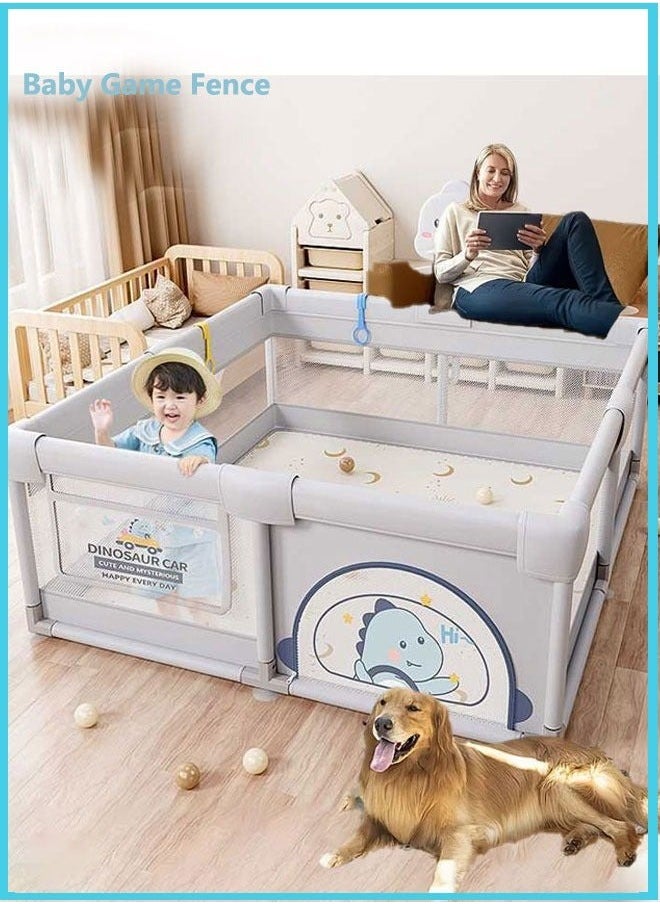 MIXDE - Indoor And Outdoor Baby Game Fence Large Baby Game Fence Sturdy Breathable Baby Safety Protective Bar With Anti -slip Base Children's Activity Center Children's Toys（180*200） - Image 1