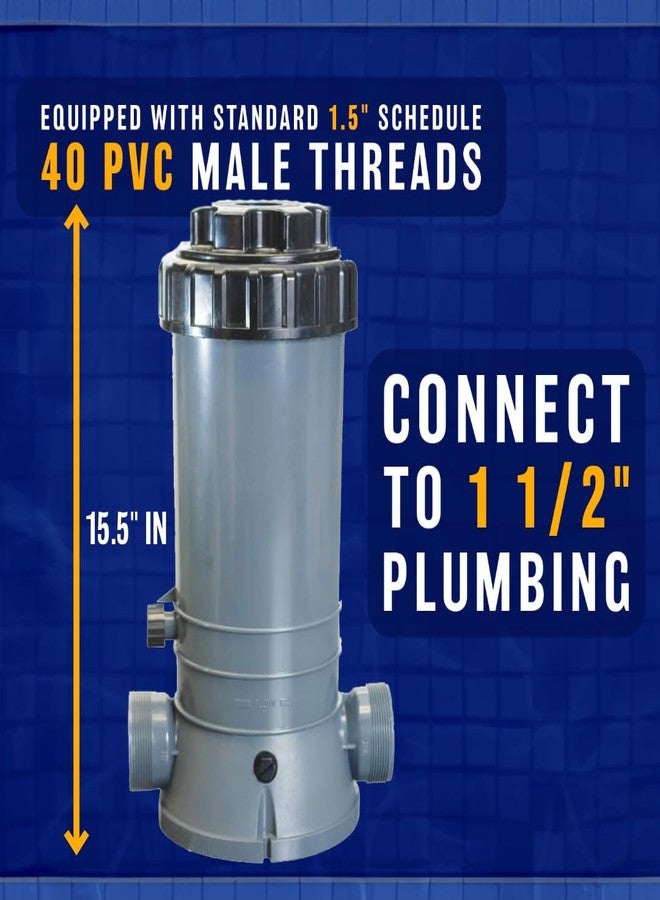 Poolzilla Automatic Chlorinator | for In-ground Swimming Pools | in-line Chlorine Feeder | Holds Up to 9 Pounds of Tablets - Image 2