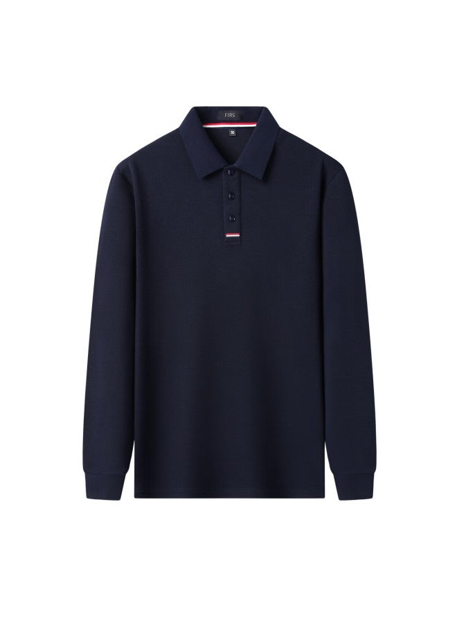 Firs 10a Antibacterial Men's Autumn Long Sleeve Polo Collar Pique Cotton Soft Skin-friendly Business Casual Shirt - Image 3