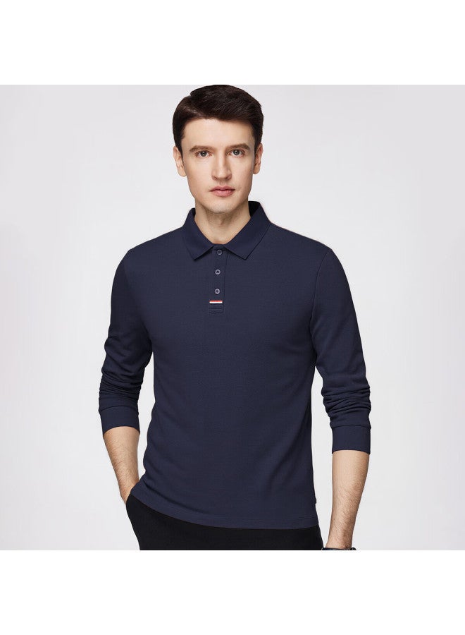 Firs 10a Antibacterial Men's Autumn Long Sleeve Polo Collar Pique Cotton Soft Skin-friendly Business Casual Shirt - Image 4