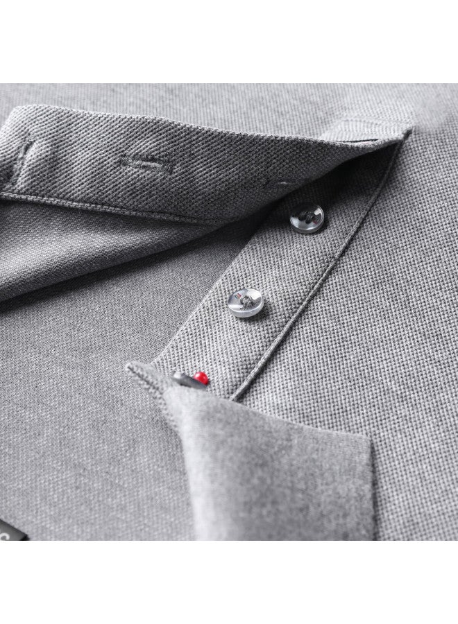 Firs 10a Antibacterial Men's Autumn Long Sleeve Polo Collar Pique Cotton Soft Skin-friendly Business Casual Shirt - Image 2