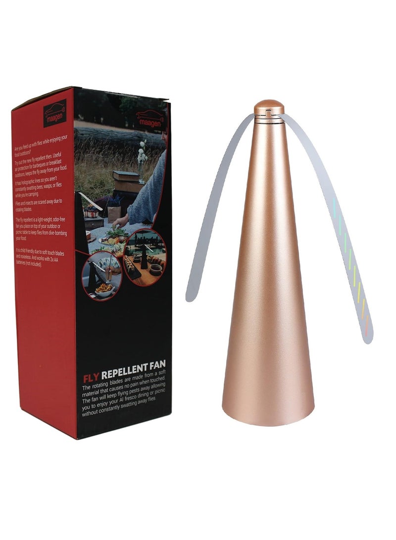 MAAGEN Lightweight Eco Friendly Fly Insect Mosquito Repellent Fan Golden - Image 2