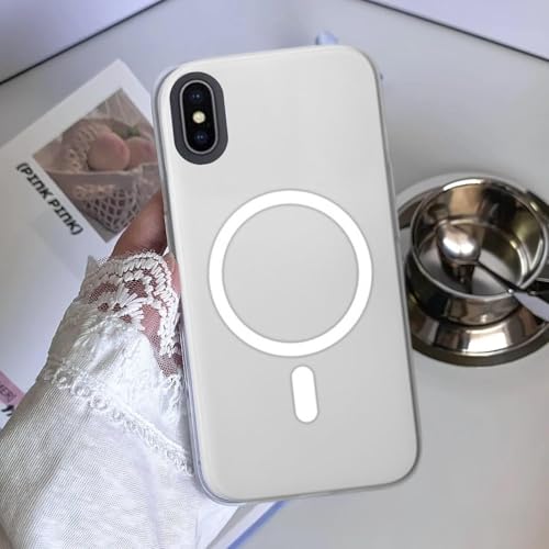 MAGICHUB Luxury Paper Thin Back Case Cover for iPhone X/iPhone Xs | Matte Finish | Compatible with magsafe | (White) - Image 4