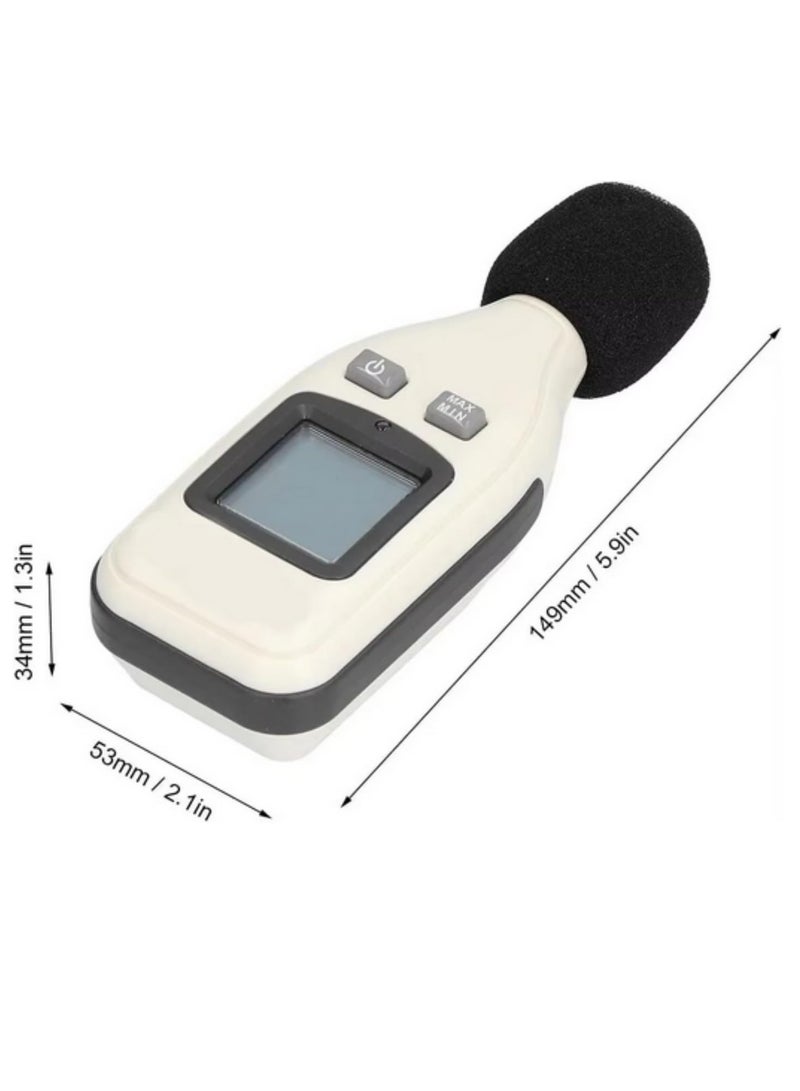 GM1351 متر مستوى الصوت الرقمي 30-130 ديسيبل، جهاز قياس الضوضاء مع شاشة LCD، ميكروفون مكثف كهربيت 1/2 بوصة، وظيفة MAX Hold، شاشة عرض رباعية الأرقام. - Image 2