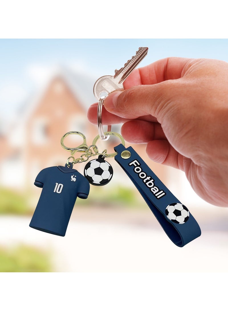 Generic 3D Football Keychain with Loop and Hook - Versatile Bag Charm, Car Keyring, and Bike Keychain - Perfect Gift for Football Fans, Featuring Football Uniform Pendant and Football Charm  - Image 3